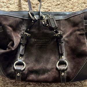 Brown Suade Coach purse
